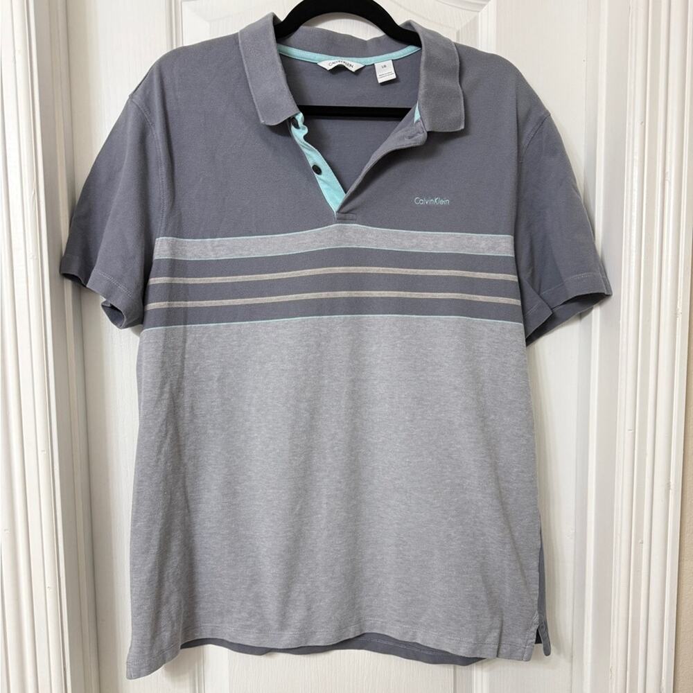 Calvin Klein Cotton Light Gray polo shirt Size L